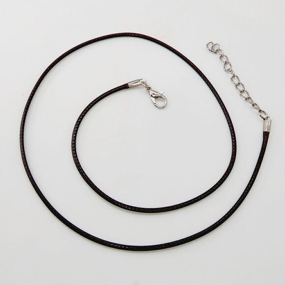 🏖 1.5 mm Dark Brown Leather Cord Rope Lobster Clasp Necklace Chain - Picture 1 of 2